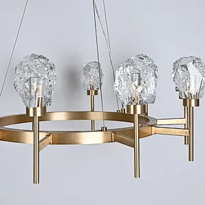 Modern Luxury Decorative Irregular Solid Crystal Glass Chandelier