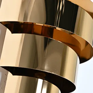 Indoor Semicircle Wall Light In Chrome Layered Curve Design Wall Lamp