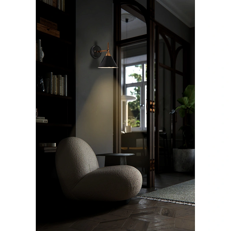Simple black swing shade sconce wall Lamp