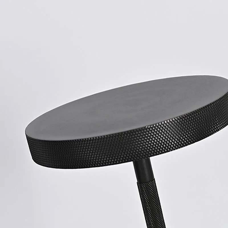 LED Steel Utilitaire Desk Lamp Minimalist Knurled Black Travertine Table Lamp