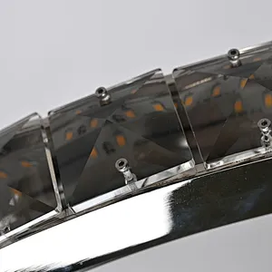 Hanging crystal glass LED ring pendant light ceiling light for dinning room