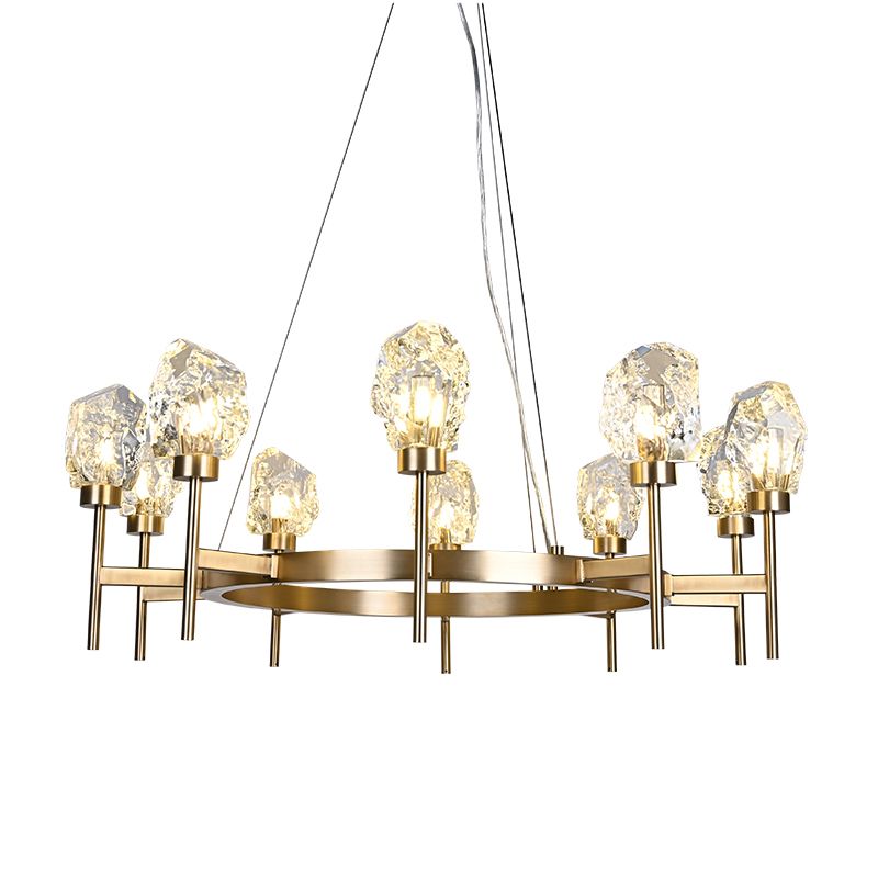Modern Luxury Decorative Irregular Solid Crystal Glass Chandelier