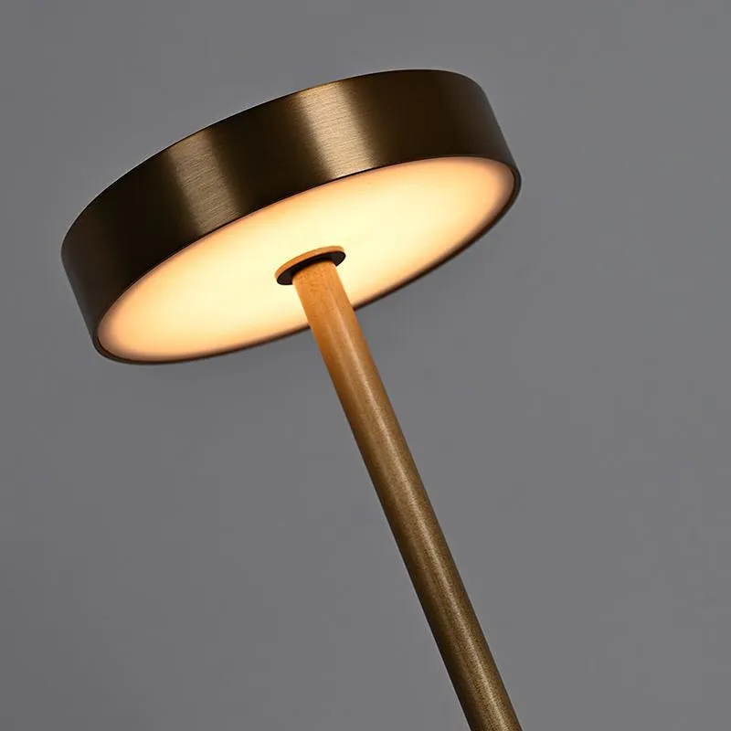 Mini Gold Table Lamp Decorative Led Cordless Light Button Switch Portable Table Lamp