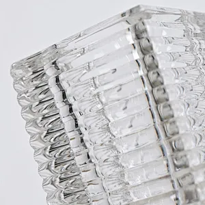 Diamond Knurled Base Mini Layering Glass Ice-cube Candlestick