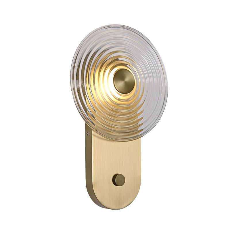 New Design Rotation Dimmable Button Led Wall Light Circular Ripple Glass Wall Lamp