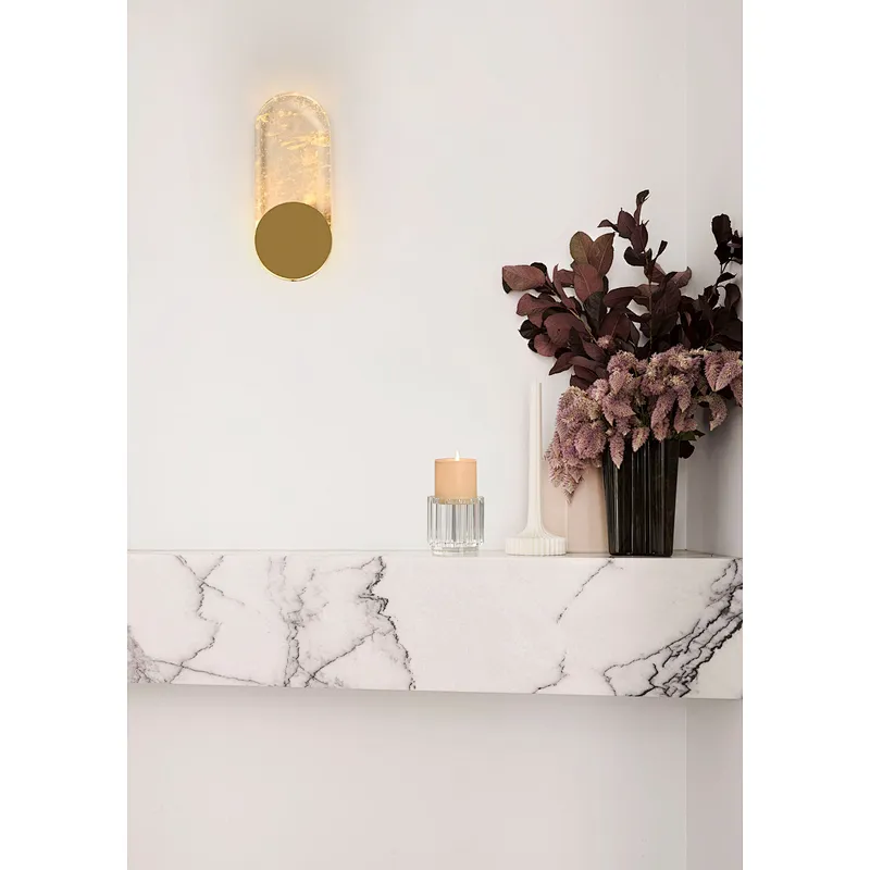 LED light source concise smelting crystal glass wall lamp
