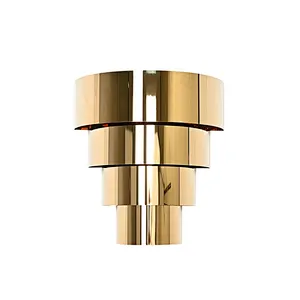 Indoor Semicircle Wall Light In Chrome Layered Curve Design Wall Lamp