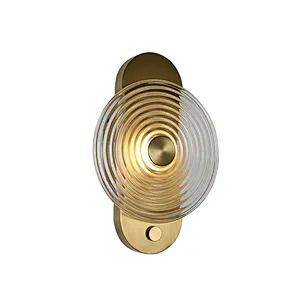 Modern Forms LED Dimmable Circular Ripple Glass Wall Lamp Indoor Wall Sconce
