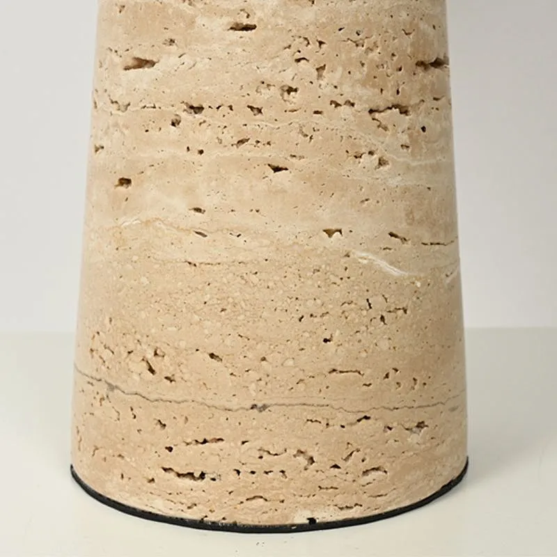 Bronze shade travertine stone pillar retro bedside table lamp for living room sofa lamp