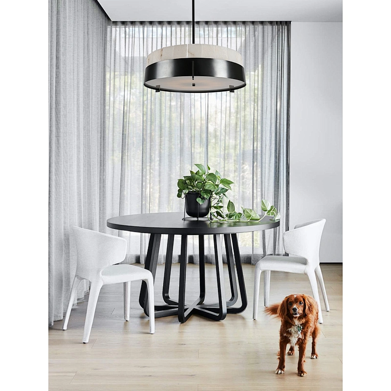 Simple luxury circular slice alabaster restaurant pendant light