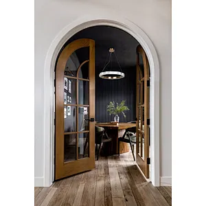 Antique brass finish LED light source layered alabaster decorative ring pendant light for restaurant and living room