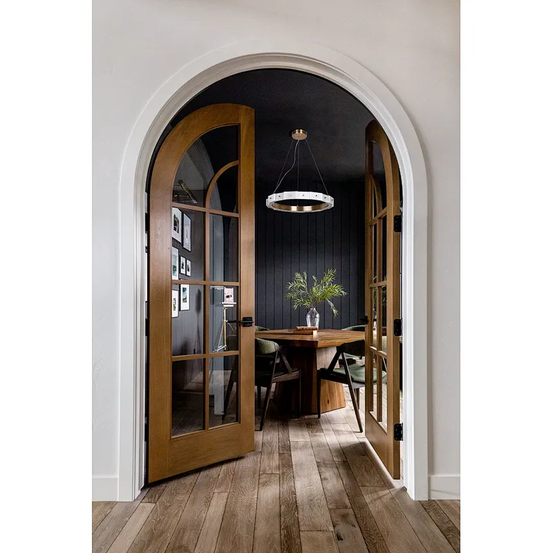 Antique brass finish LED light source layered alabaster decorative ring pendant light for restaurant and living room