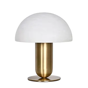 Antique brass mushroom alabaster bedside table lamp for bedroom and dining-table