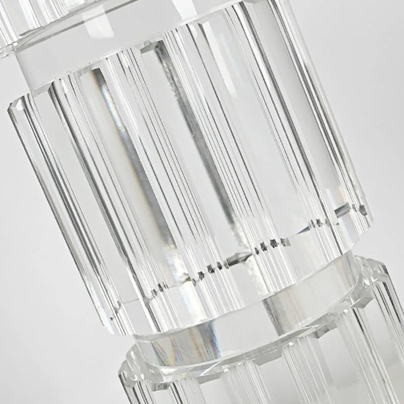 Hand grooving gear pillar solid crystal glass candlestick for dining-table