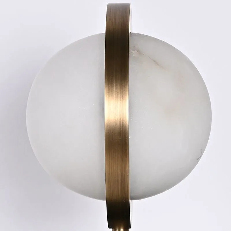 Antique brass finish creative planet alabaster bedside table lamp for bedroom and dining-table