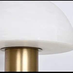 Antique brass mushroom alabaster desk table lamp for living room and study