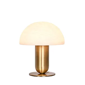 Antique brass mushroom alabaster bedside table lamp for bedroom and dining-table