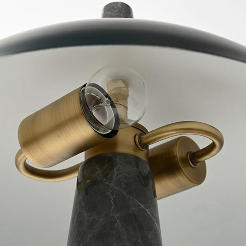 Arc metal lampshade table lamp