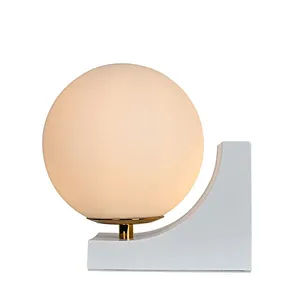 White slop sunshine milky glass gall bedside table lamp for bedroom and coffee table