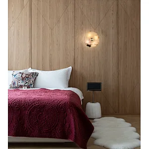 Semicircle shell alabaster bedside wall light for living room and bedroom