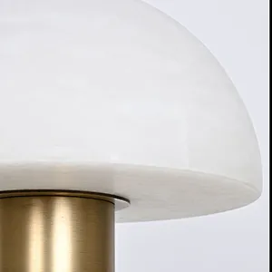 Antique brass mushroom alabaster bedside table lamp for bedroom and dining-table