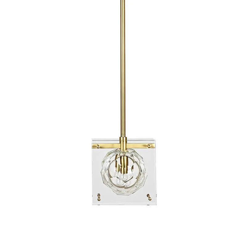 Honeycomb crystal glass ball pendant light for bedside dining room