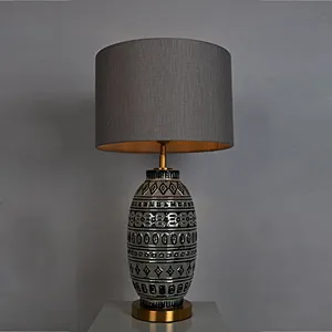 Wabi-Sabi porcelain ware pottery moulded peacock blue relief retro table lamp