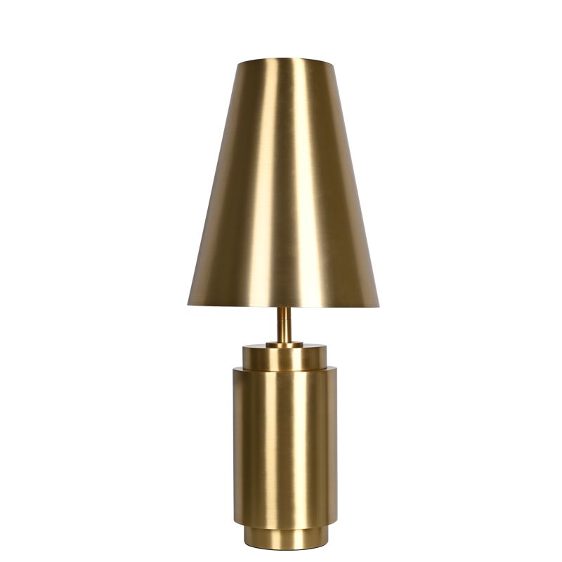 Antique brass metal finish metal shade table lamp for desk and nightstand
