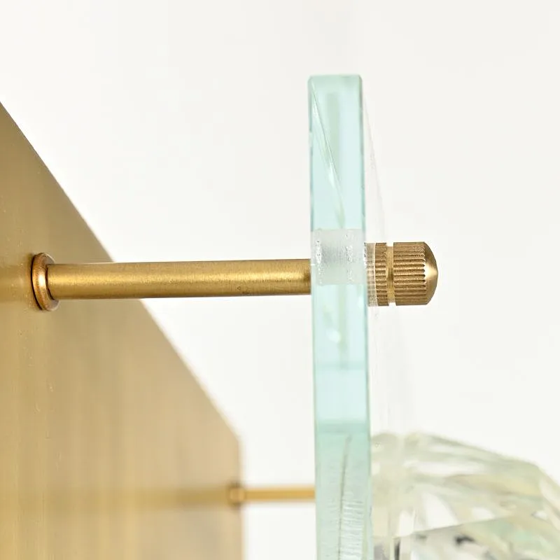 Honeycomb crystal glass ball antique brass finish sconce wall lamp for bedroom living room
