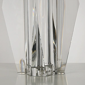 Modern Prismatic Geometric solid crystal glass fabric shade table lamp for living room bedroom