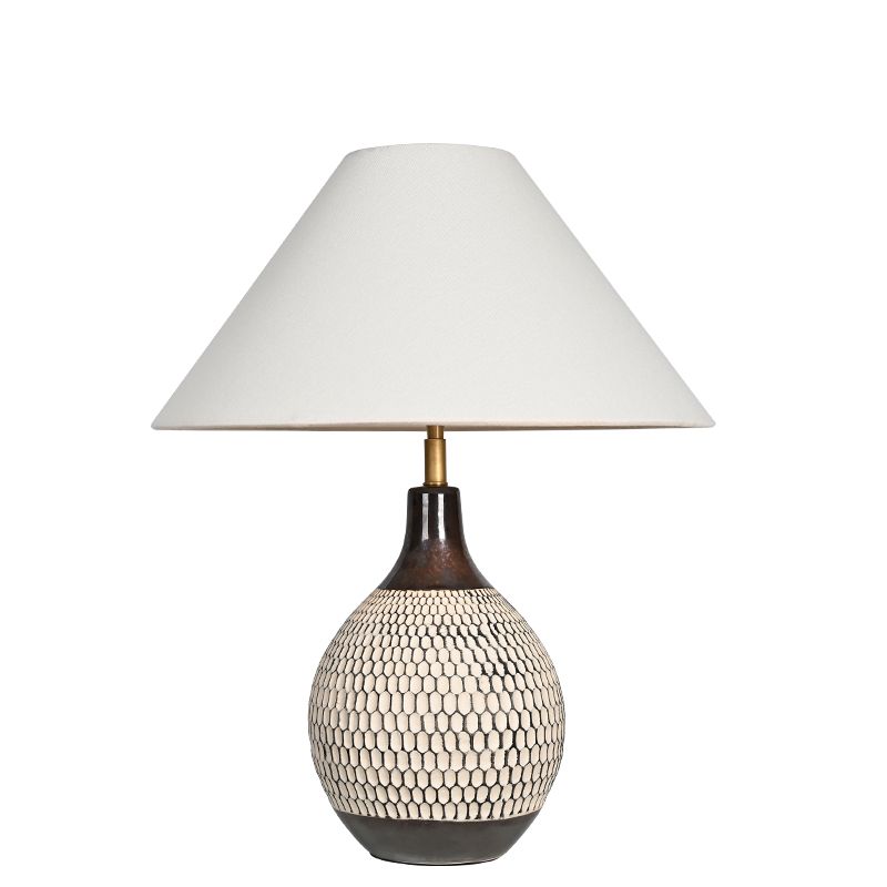Wabi-Sabi pottery moulded honeycomb simple retro table lamp for living room