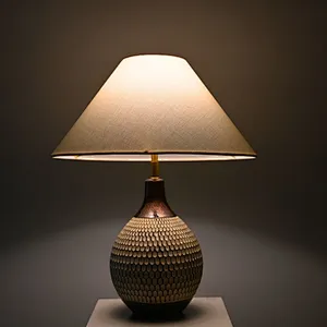 Wabi-Sabi pottery moulded honeycomb simple retro table lamp for living room