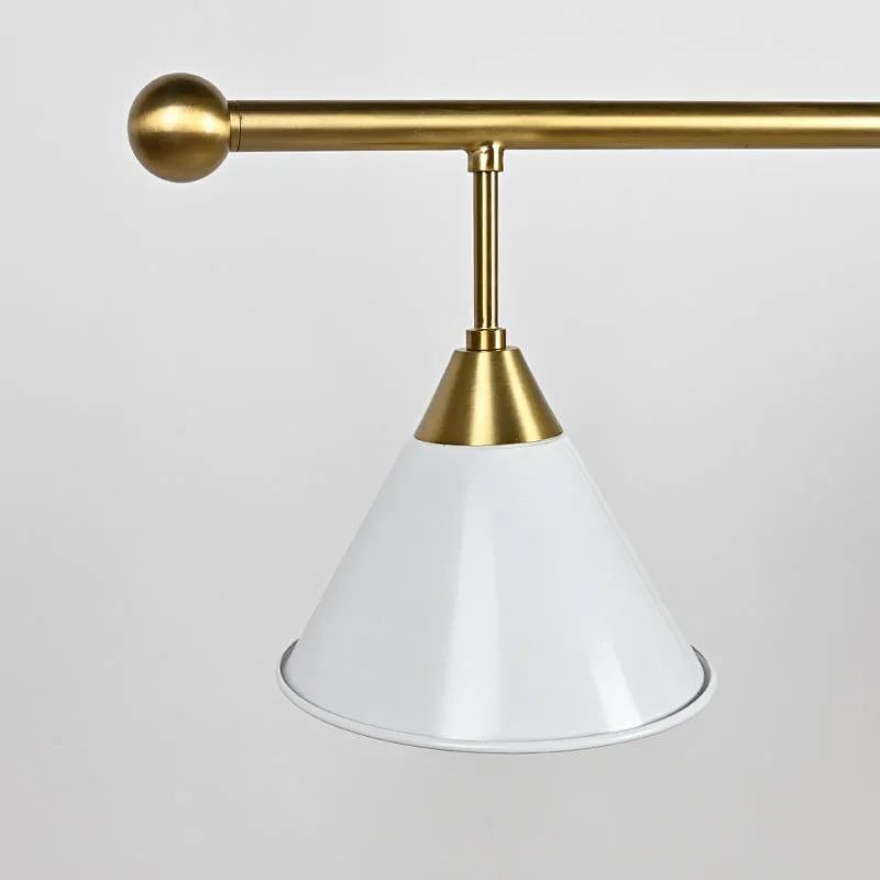 Concise antique brass finish white shade pendant light for restaurant dining room