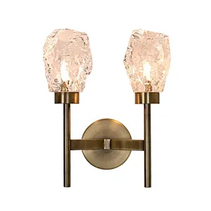 Modern Double Head Crystal Glass Wall Light  Irregular Solid Wall Lamp