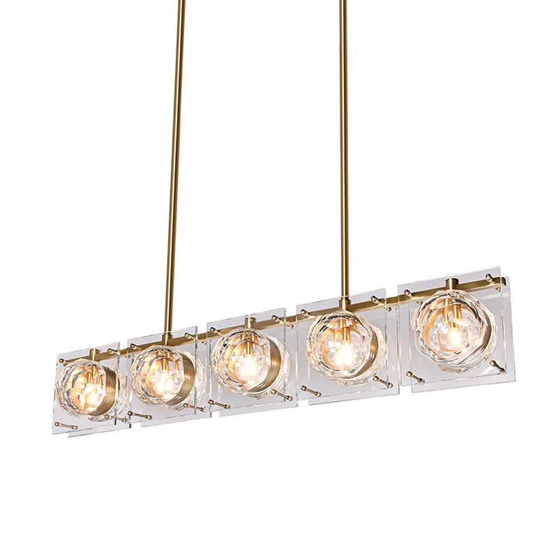Honeycomb crystal glass balls long pendant light for restaurant