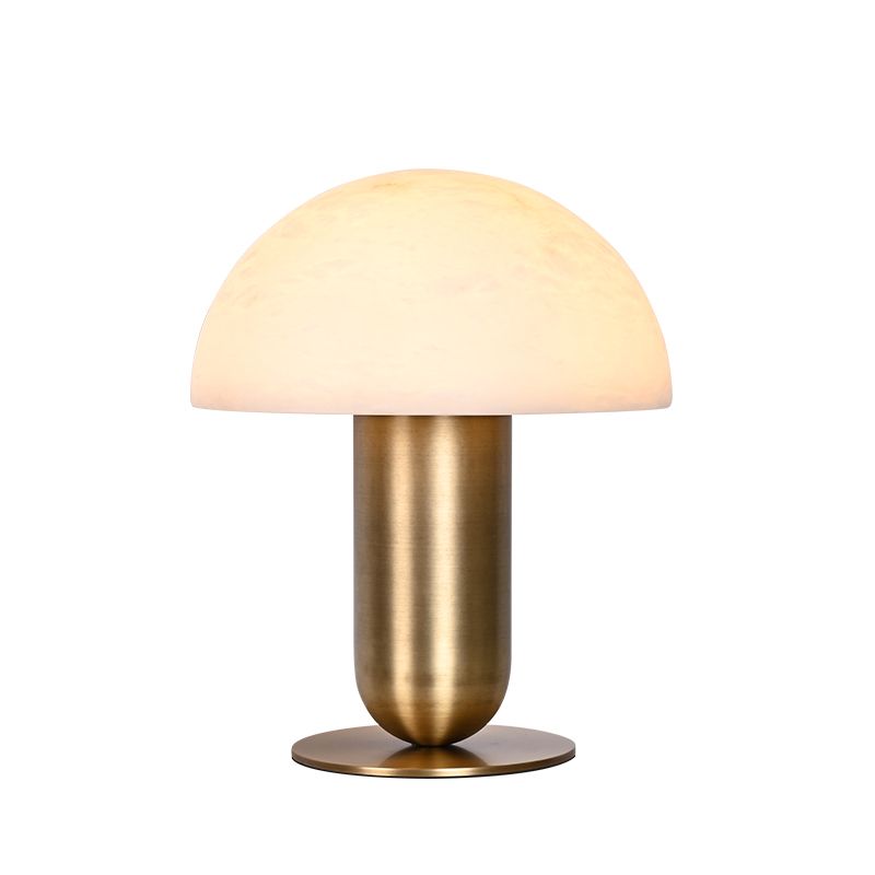 Antique brass mushroom alabaster desk table lamp for living room and study