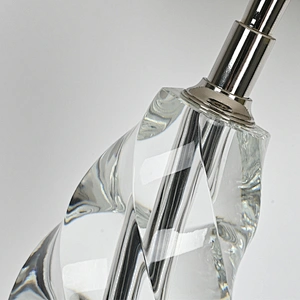 Modern style handmade twisted crystal glass bedside table lamp with fabric lampshade for living room bedroom