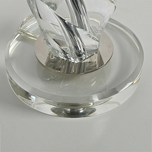 Modern style handmade twisted crystal glass bedside table lamp with fabric lampshade for living room bedroom