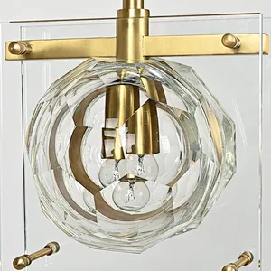 Honeycomb crystal glass ball pendant light for bedside dining room