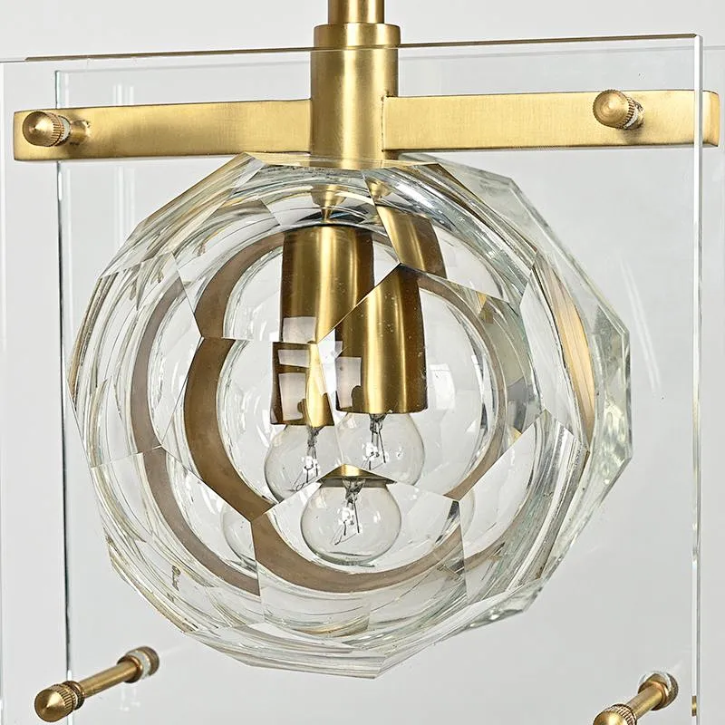 Honeycomb crystal glass ball pendant light for bedside dining room