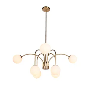 Luxury modern cloud textured glass ball chandelier for restaurant and living room