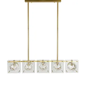 Honeycomb crystal glass balls long pendant light for restaurant