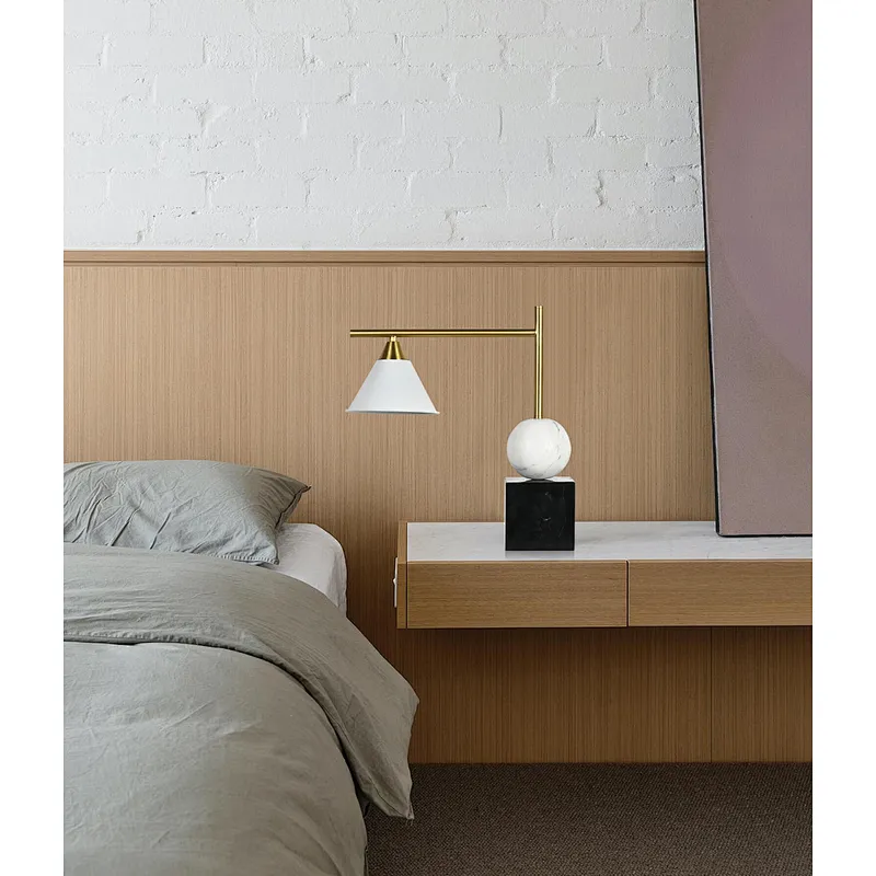 Concise marble base reading desk table lamp