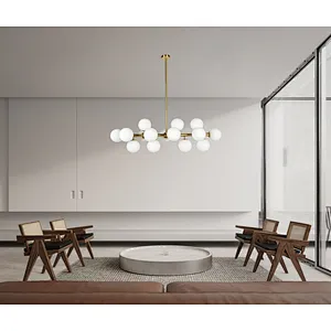 Modern style milky glass balls pendant light for restaurant dining room