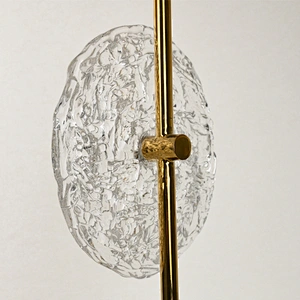 Simple design round handmade art glass fabric lampshade bedside table lamp for living room bedroom