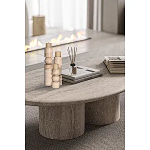 Natural travertine stone decorative candlestick