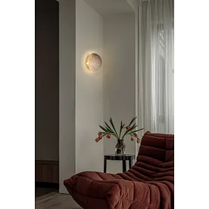 LED light source lunar eclipse natural travertine stone wall light