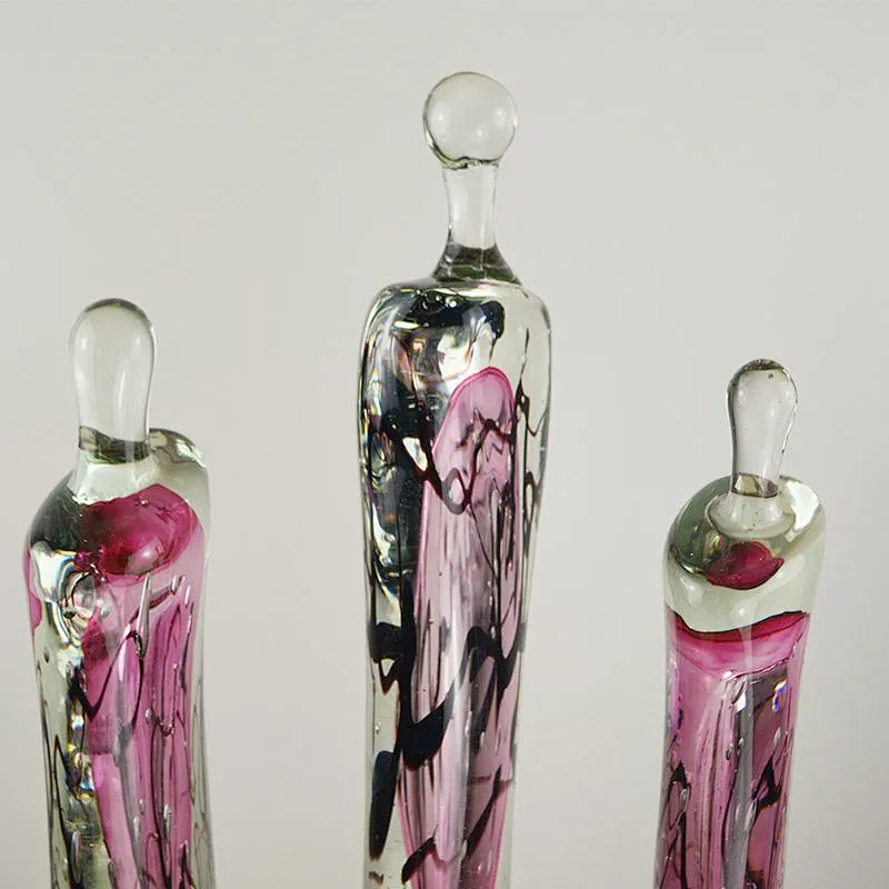 Creative Modern Clear Red Charley Coloured Glaze crystal glass Statue for Home Decor