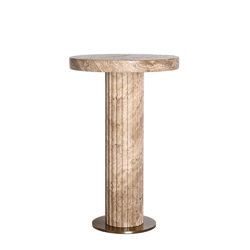 FRP column natural travertine stone LED bedside table light