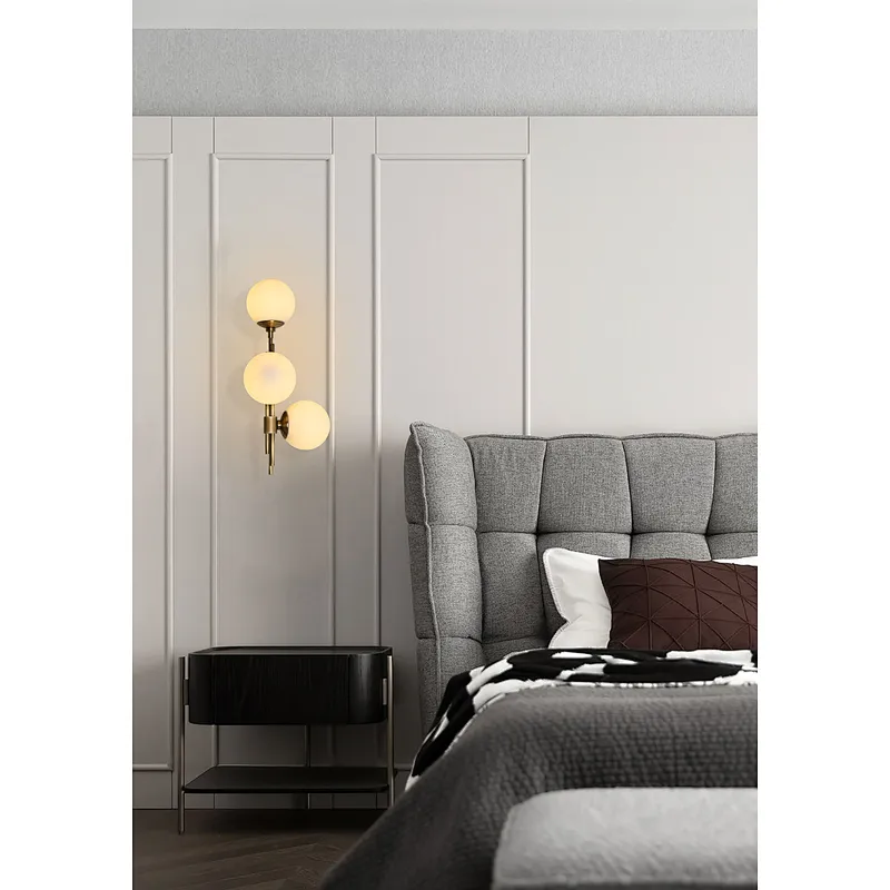 Modern style fruited melons milky glass ball wall lamp